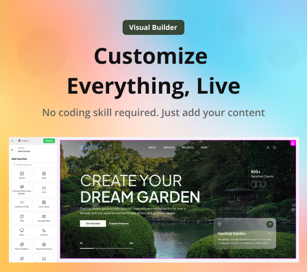 LeafLife - Garden & Landscape Service Laravel CMS With Live Page Builder